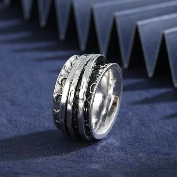 Sun and Moon Boho Spinner Ring #1207 - Picture 4 of 10